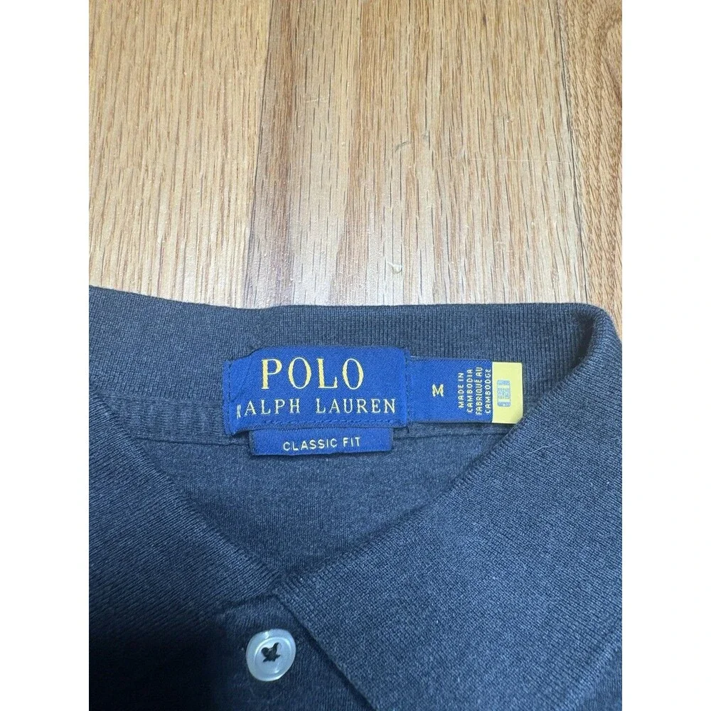 Polo Ralph Lauren Mens Classic Fit Polo Shirt Medium Black Flesh Pony Preppy